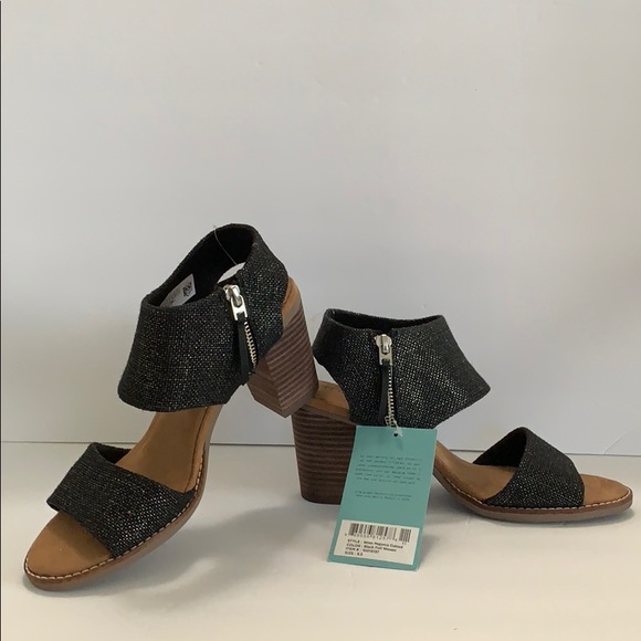 Toms Shoes - Toms Majorca cut out black foil shoes 8.5 New NWT